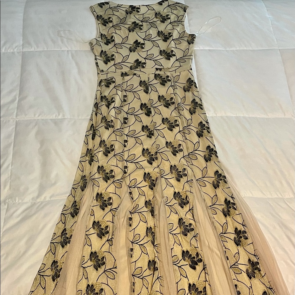 Gold and Black Long Evening Gown/Dress